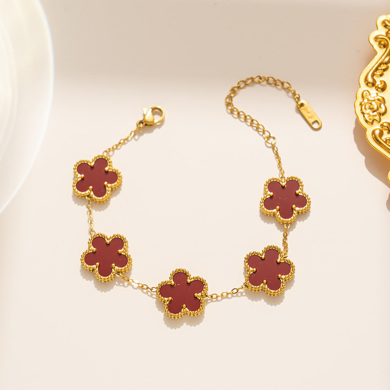 (*Mother's Day Sale*) Five Clove Bracelet (18k Gold plated)