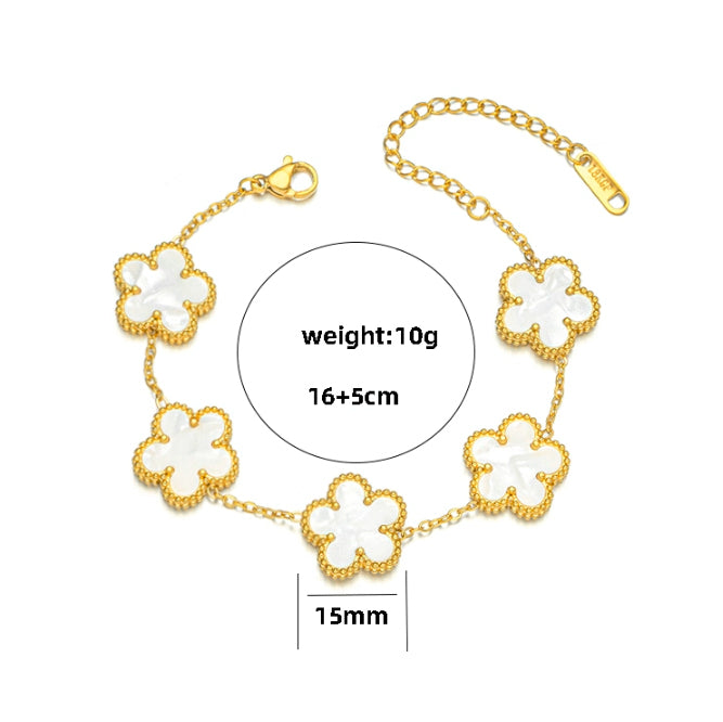 (*Mother's Day Sale*) Five Clove Bracelet (18k Gold plated)