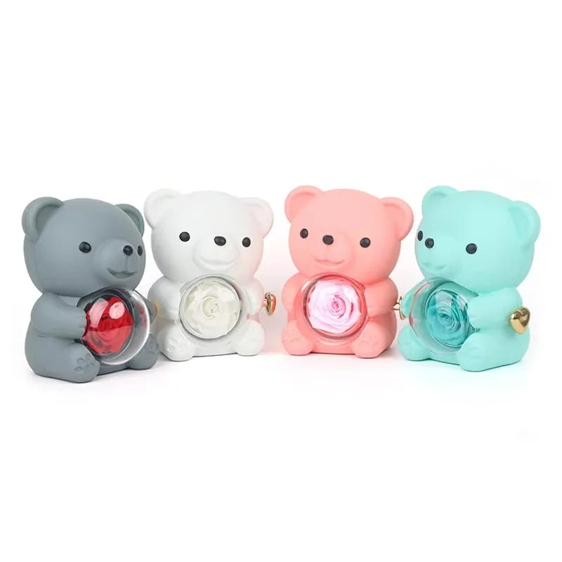 (*Mother's Day Sale*) Eternal Rose Bear With Engraved Necklace