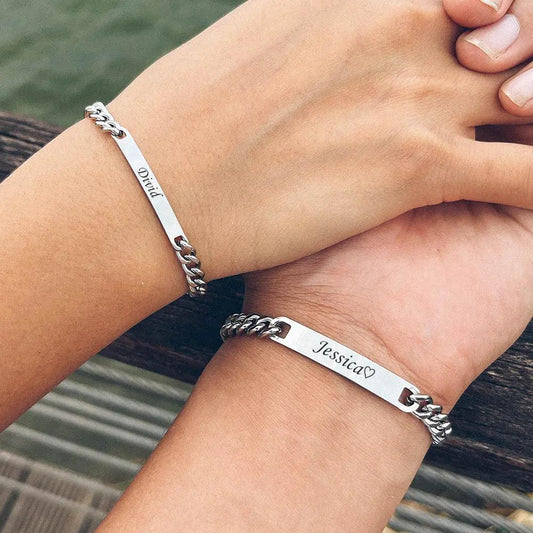 (*Autumn Sale*) Engraved Couples Bracelet Set W/ Eternal Rose Gift Box