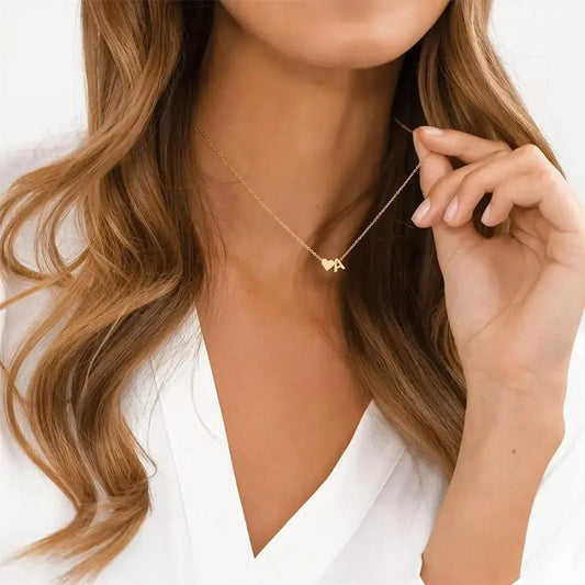(*Autumn Sale*) Dainty Sweet Heart Initial Necklace