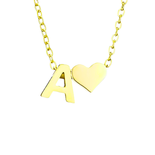 (*Autumn Sale*) Dainty Sweet Heart Initial Necklace