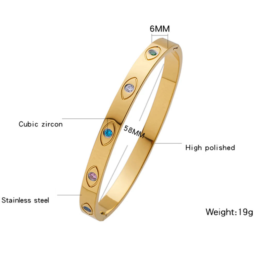 (*Autumn Sale*) Luxury Evil Eye Bangle