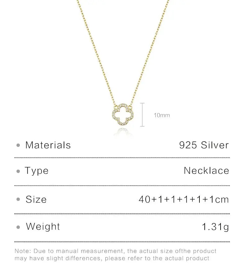 Sterling Silver Hollow Clover Necklace