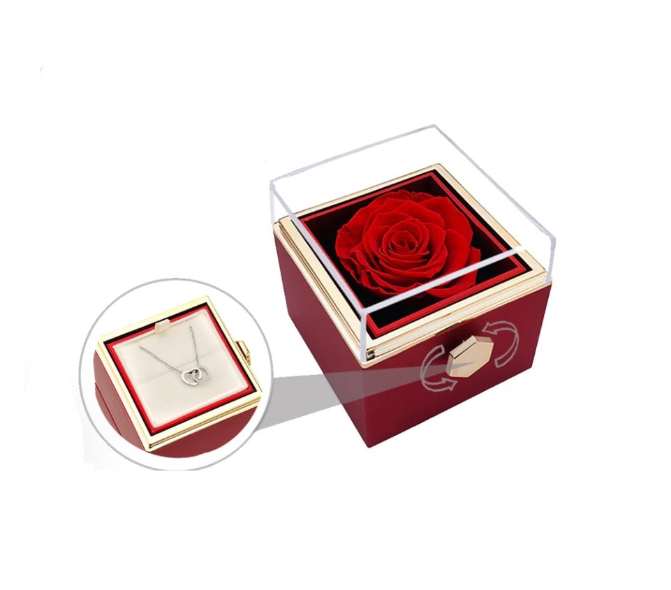 (*Autumn Sale*) Eternal Rose Box Set W/ Engraved Necklace & Eternal Rose