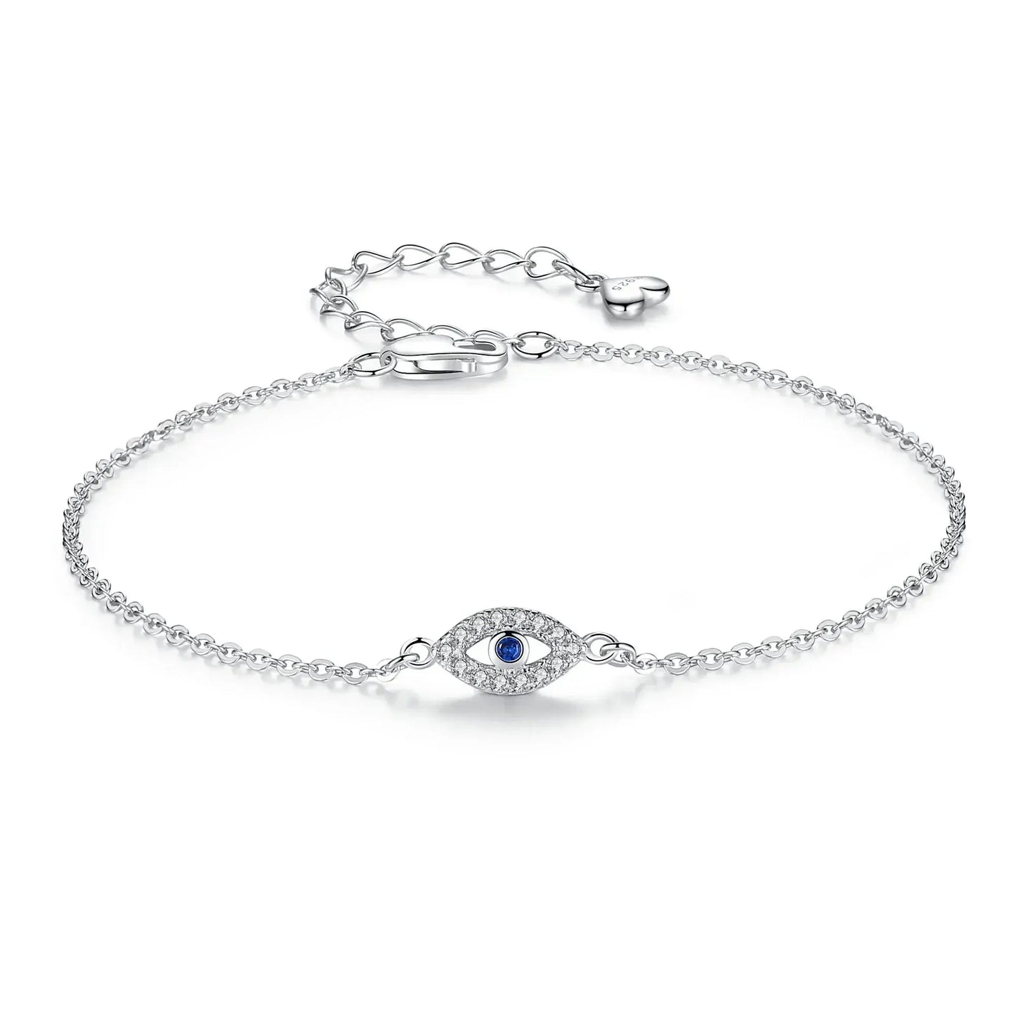 (*Autumn Sale*) Sterling Silver Evil Eye Bracelet