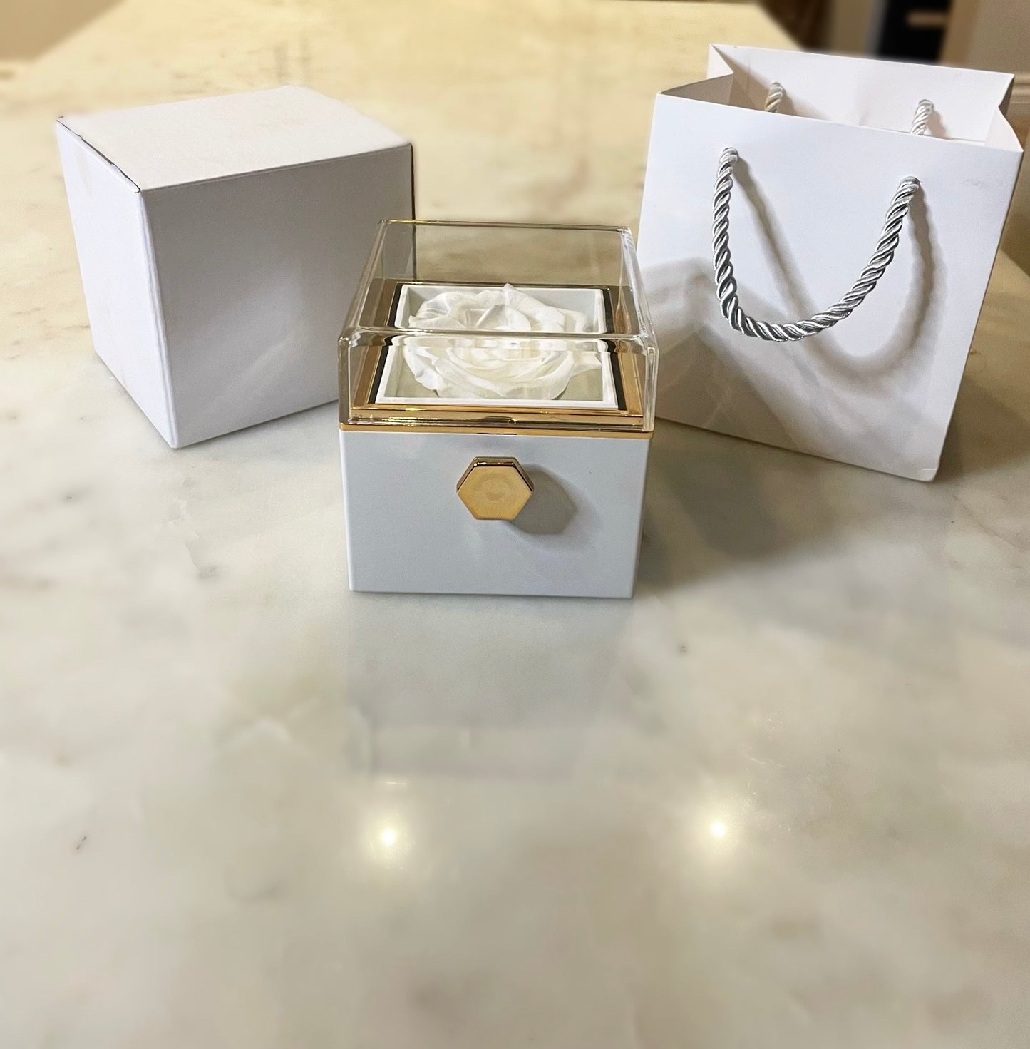(*Autumn Sale*) Eternal Rose Box Set W/ Engraved Necklace & Eternal Rose