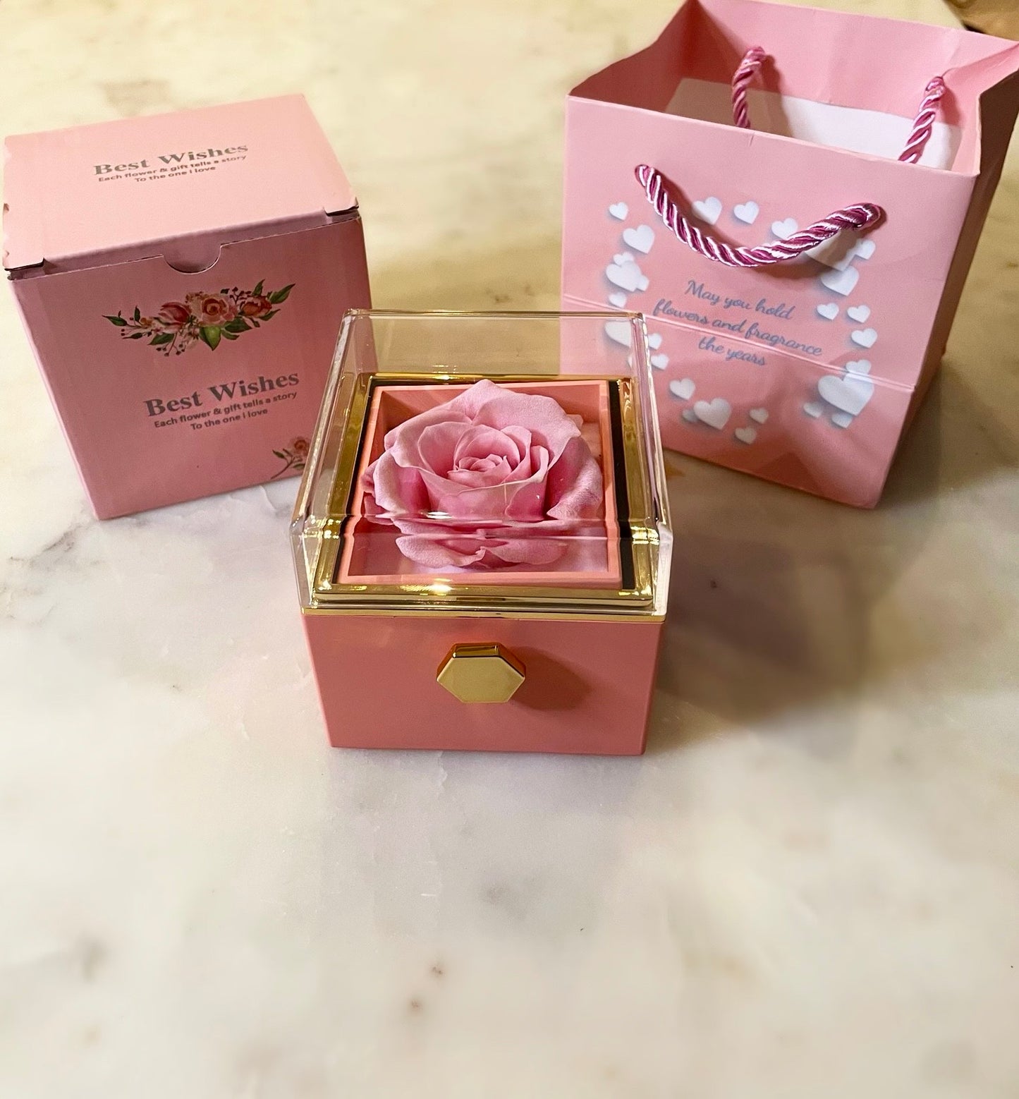 (*Autumn Sale*) Eternal Rose Box Set W/ Engraved Necklace & Eternal Rose