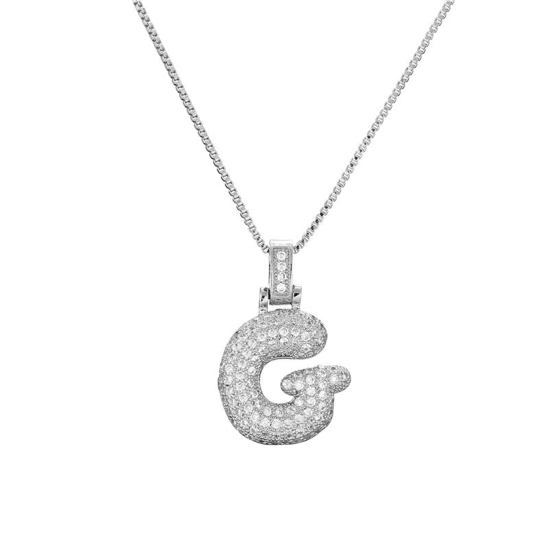 Chunky Ice Letter Initial Necklace