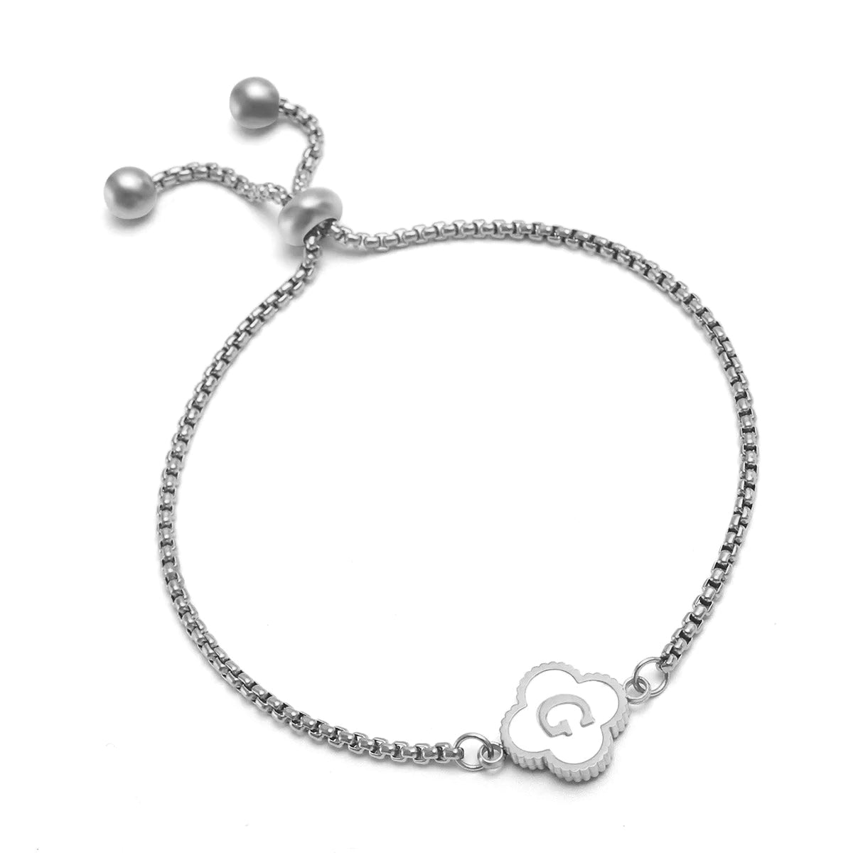 (*Summer Sale*) Four Leaf Clover Initial Bracelet