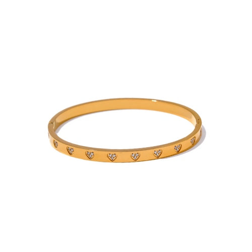 (*Summer Sale*) Crystal Love Heart Bangle