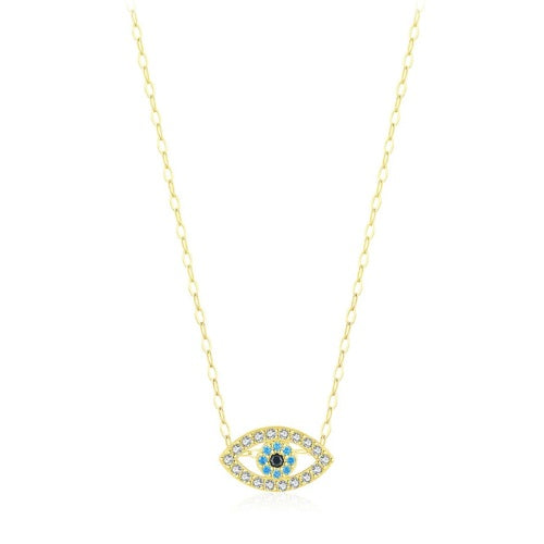 (*Spring Sale*) Sterling Silver Evil Eye Necklace