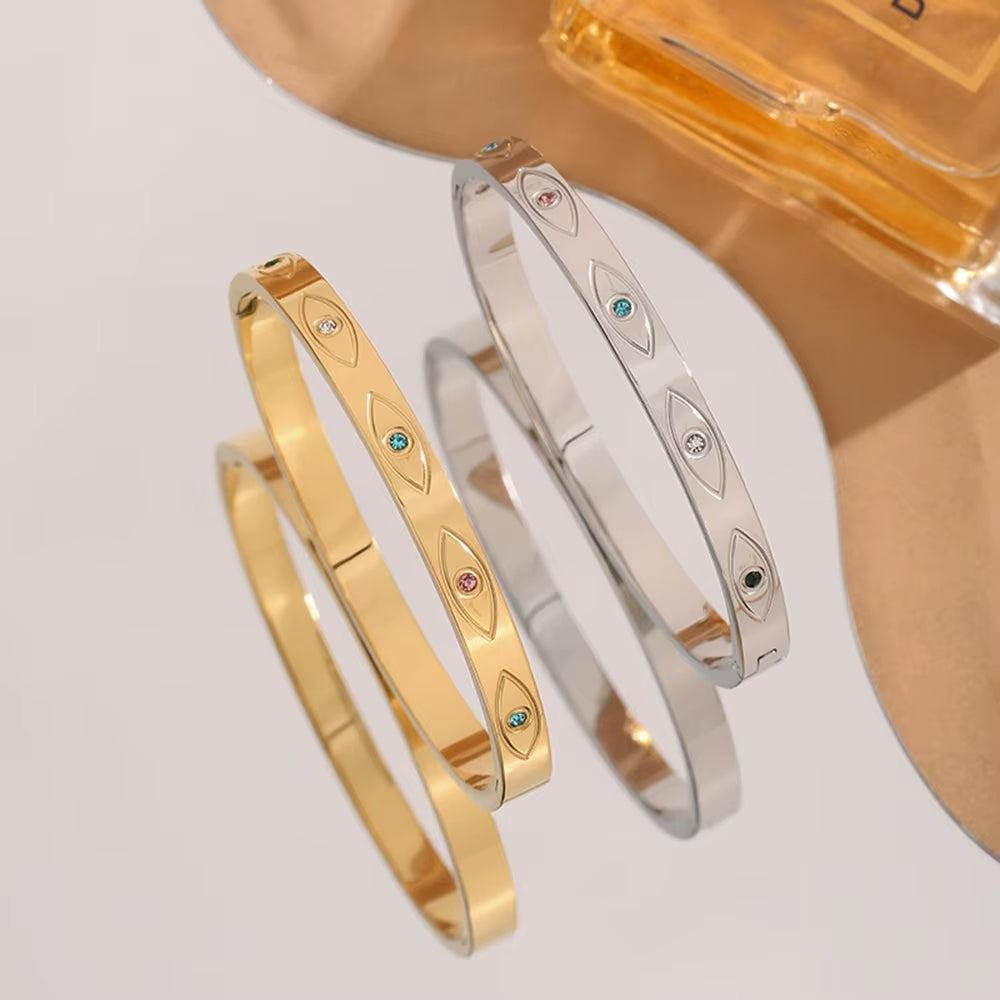 (*Autumn Sale*) Luxury Evil Eye Bangle