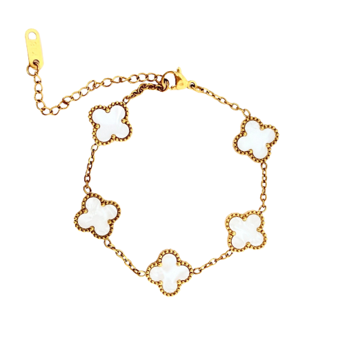 (*Autumn Sale*) Mother Of Pearl Clover Bracelet