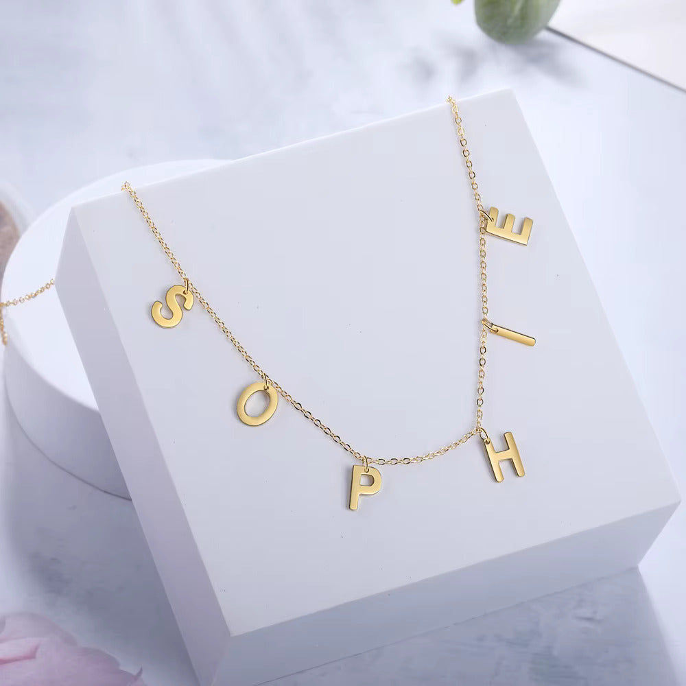 (*Spring Sale*) Classic Suspended Custom Initial Name Necklace