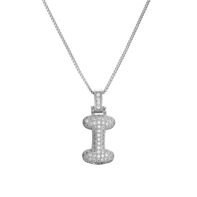 Chunky Ice Letter Initial Necklace