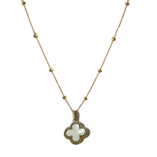 (*Autumn Sale*) Black Onyx Clover Pendant Necklace