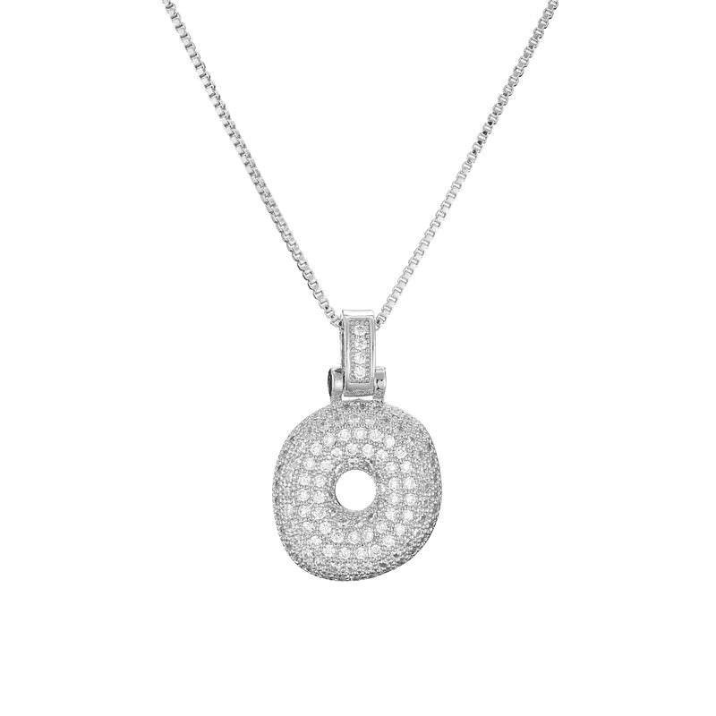 Chunky Ice Letter Initial Necklace