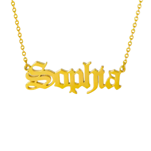 Old English Custom Name Necklace