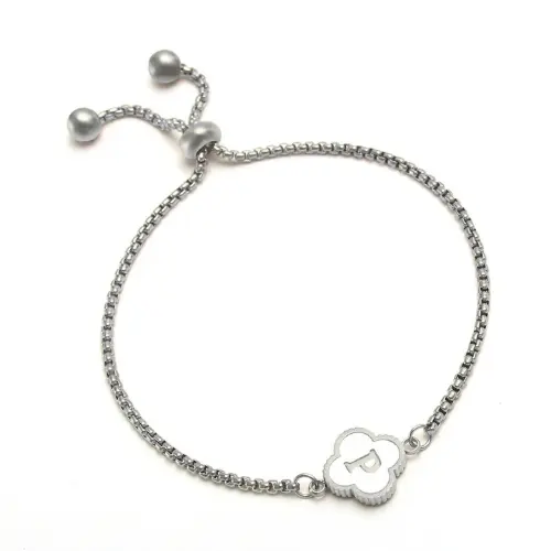 (*Autumn Sale*) Four Leaf Clover Initial Bracelet