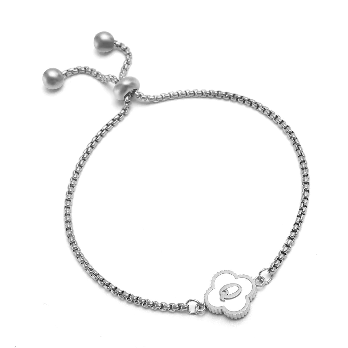 (*Summer Sale*) Four Leaf Clover Initial Bracelet