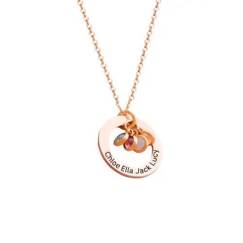 (*Autumn Sale*) Halo Birthstone Personalized Necklace