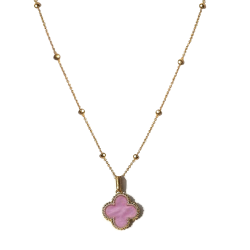 (*Autumn Sale*) Black Onyx Clover Pendant Necklace