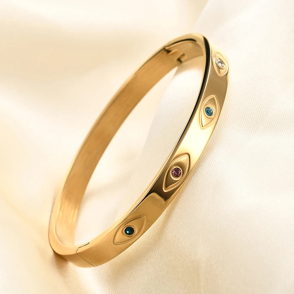 (*Autumn Sale*) Luxury Evil Eye Bangle