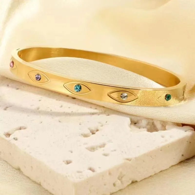 (*Autumn Sale*) Luxury Evil Eye Bangle
