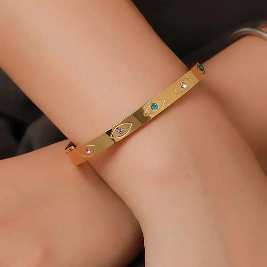 (*Autumn Sale*) Luxury Evil Eye Bangle
