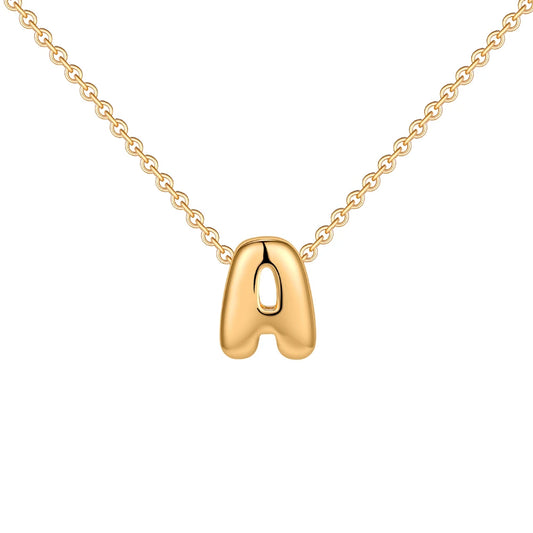 (*Autumn Sale*) Dainty Mini Bubble Initial Necklace