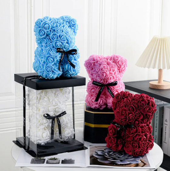 (*Autumn Sale*) Luxury Rose Bear With Gift Box 20cm