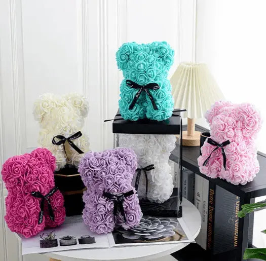 (*Autumn Sale*) Luxury Rose Bear With Gift Box 20cm