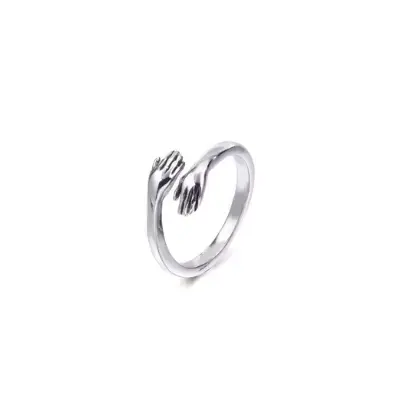 (*Autumn Sale*) Personalized Sterling Silver Eternal Hug Ring