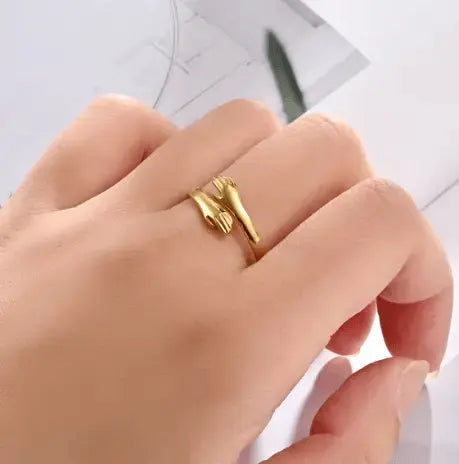 (*Autumn Sale*) Personalized Sterling Silver Eternal Hug Ring