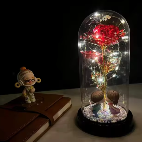 (*Anniversary & Couples Edition*) Eternal Galaxy Rose LED in Dome