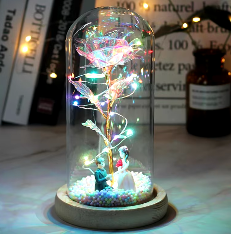 (*Anniversary & Couples Edition*) Eternal Galaxy Rose LED in Dome