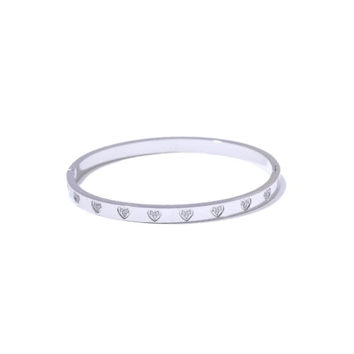 (*Summer Sale*) Crystal Love Heart Bangle
