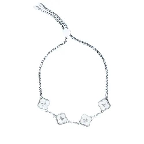 (*Autumn Sale*) Pearl Clover Custom Name Bracelet