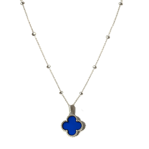 (*Autumn Sale*) Black Onyx Clover Pendant Necklace