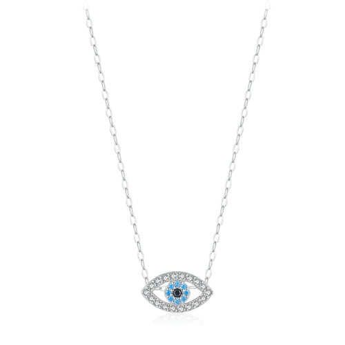 (*Spring Sale*) Sterling Silver Evil Eye Necklace