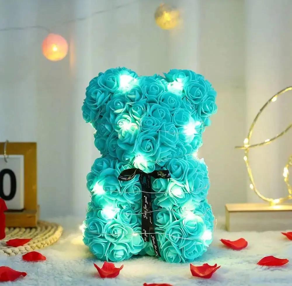 (*Autumn Sale*) Luxury Rose Bear With Fairy Lights