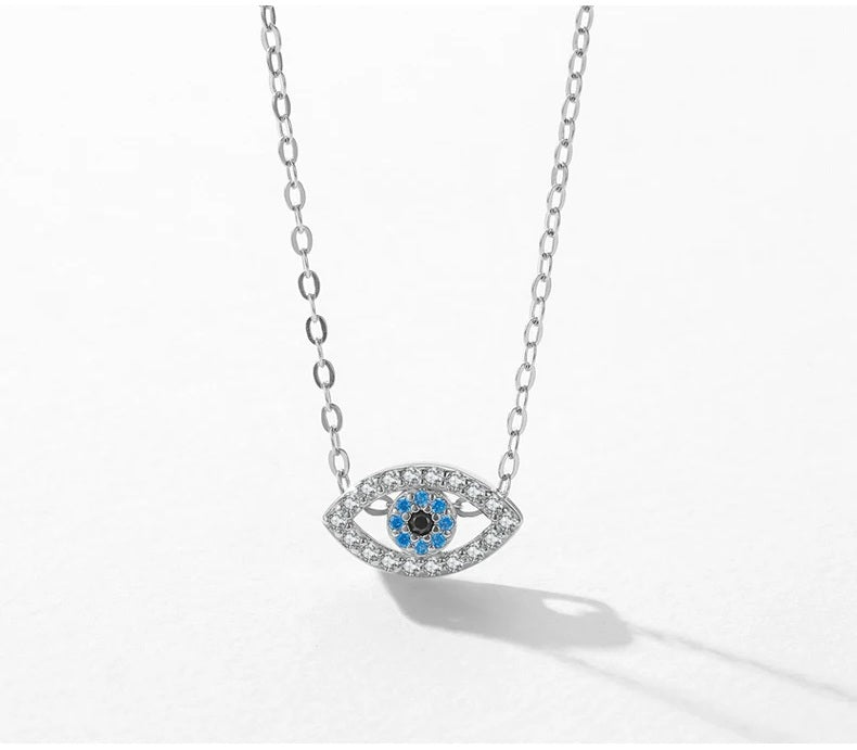 (*Spring Sale*) Sterling Silver Evil Eye Necklace
