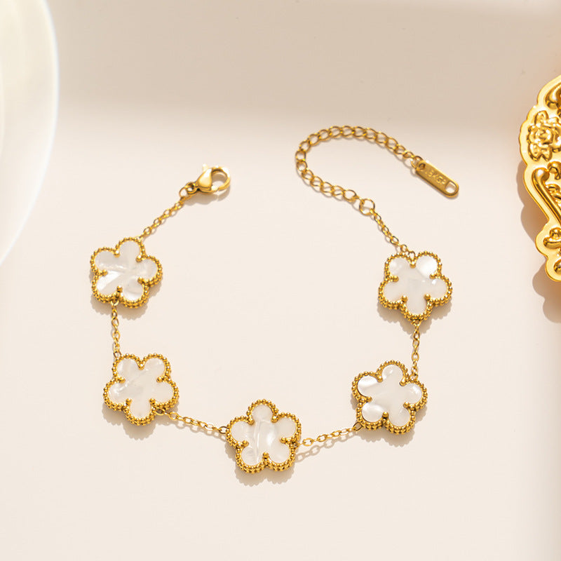 (*Mother's Day Sale*) Five Clove Bracelet (18k Gold plated)