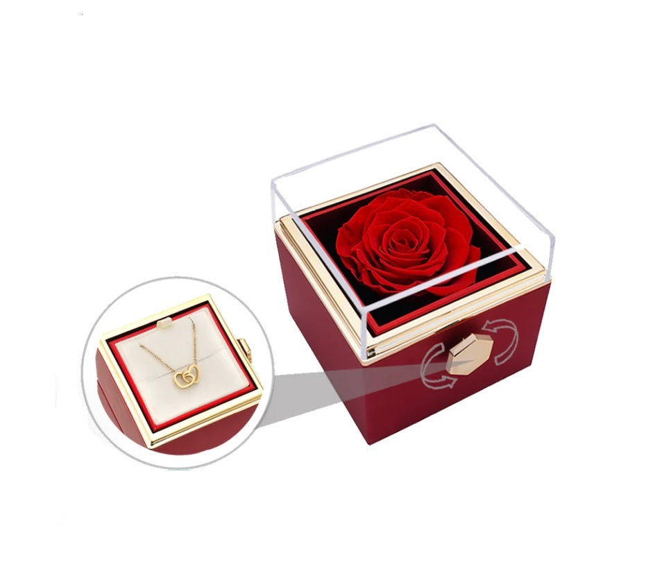(*Autumn Sale*) Eternal Rose Box Set W/ Engraved Necklace & Eternal Rose
