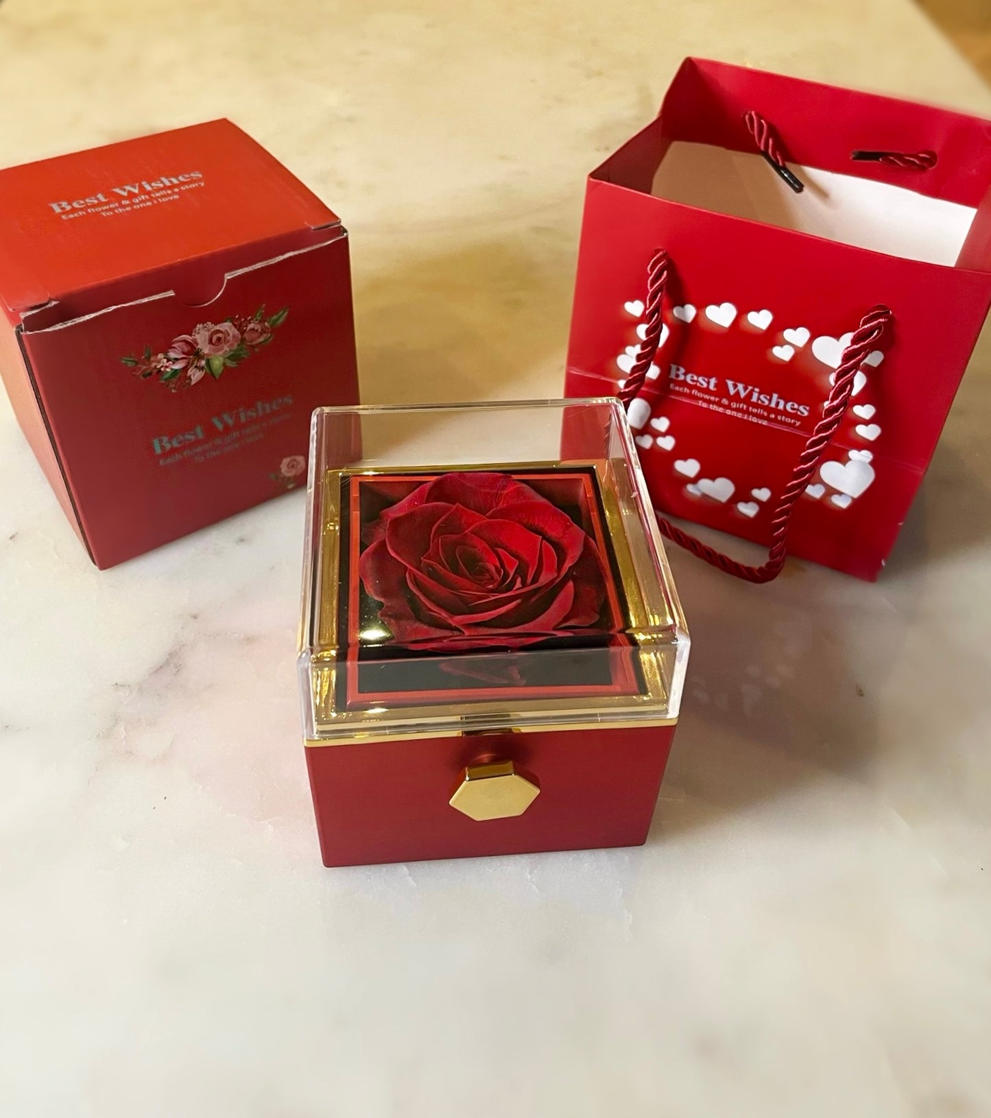 (*Autumn Sale*) Eternal Rose Box Set W/ Engraved Necklace & Eternal Rose