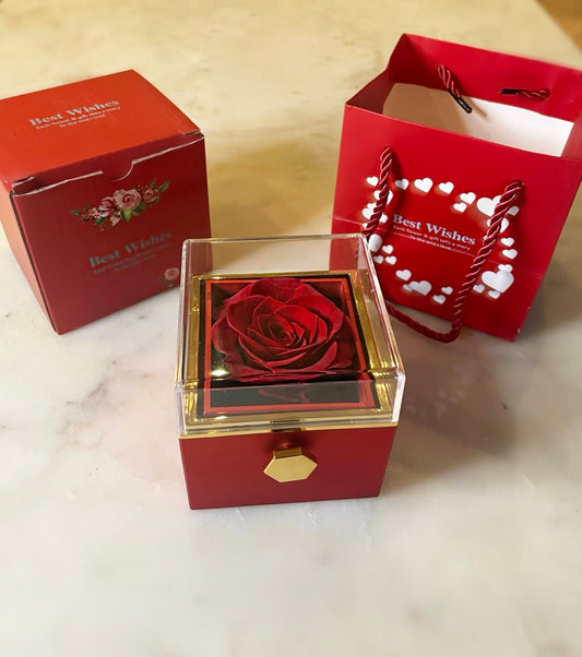 (*Autumn Sale*) Eternal Rose Box Set W/ Engraved Necklace & Eternal Rose