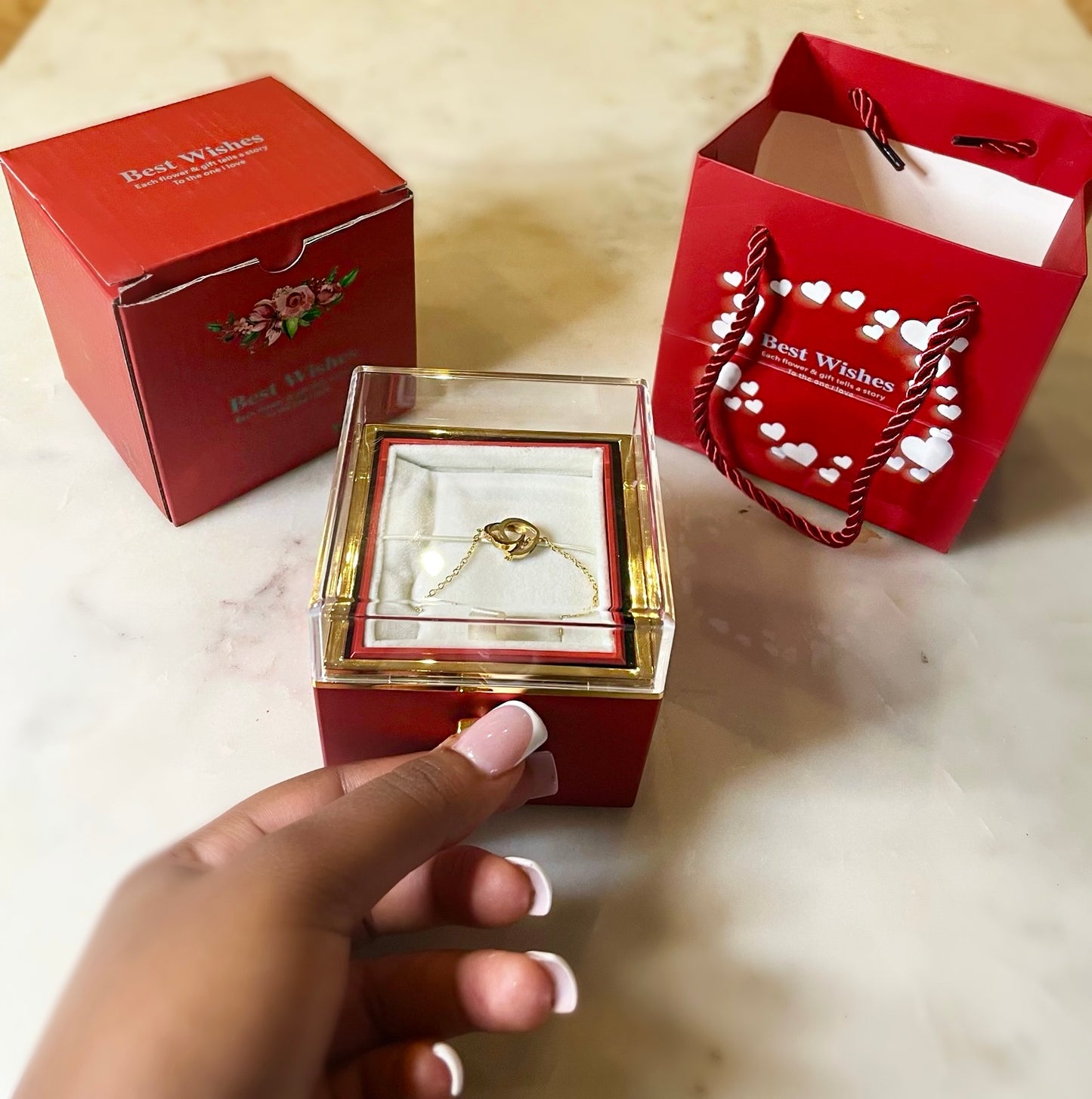 (*Autumn Sale*) Eternal Rose Box Set W/ Engraved Necklace & Eternal Rose