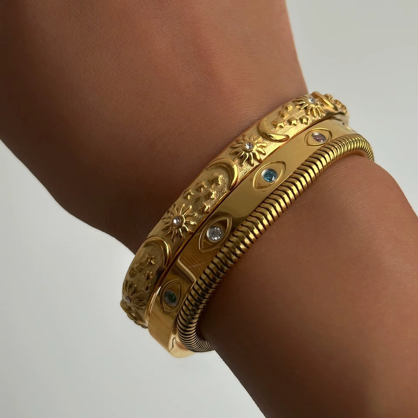 (*Autumn Sale*) Luxury Evil Eye Bangle