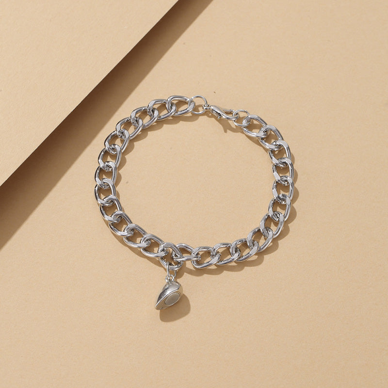 Magnetic Heart Charm Bracelet Set